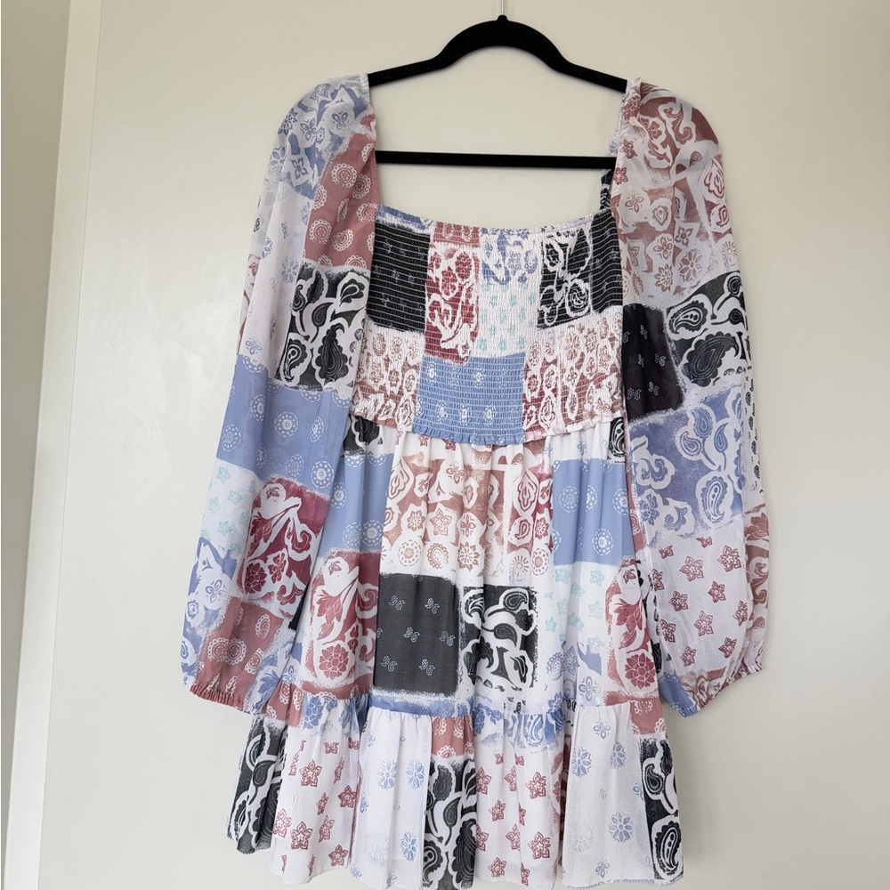 Aritzia Patchwork Long Sleeve Dress - Picture 3 of 4